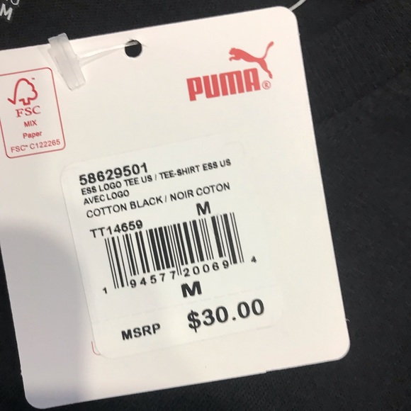 ❌SOLD❌ Puma Tees Black - Picture 2 of 2